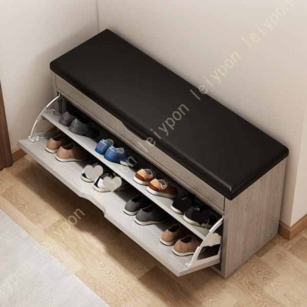 [Release date: September 2, 2025]【サイズ】幅60/80cm×奥行き24cm×高さ51cm【薄型玄関ベンチ】奥行24cmだけ薄いシューズボックス、狭い玄関の靴収納問題を解決します! フラップ扉のデザインで、外...