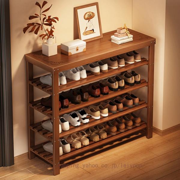 シューズラック 下駄箱 木製 靴棚 靴箱 下足棚 オープンラック 玄関収納 収納シェルフ 本棚 キッチン 浴室用 フラワースタンド ウッドラック 小物置き 置物棚