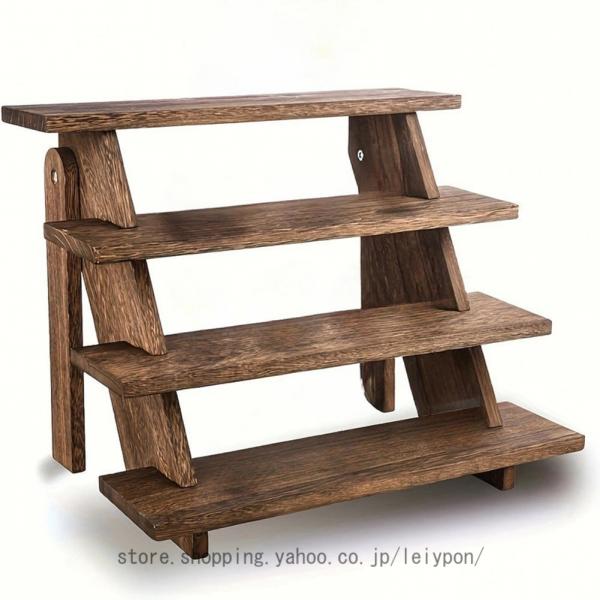 ディスプレイスタンド 木製 階段式 ディスプレイラック 多段階設計