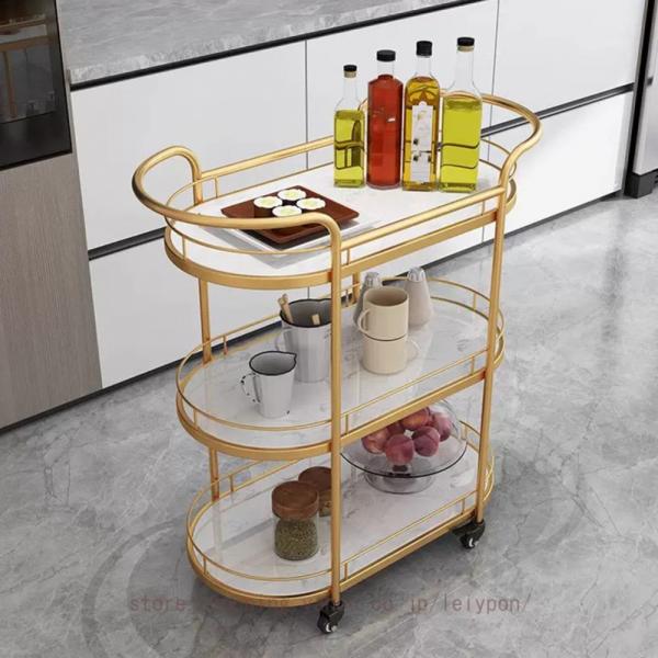 キッチンワゴン 移動式 3段 キッチン収納 ワゴン キャスター付き
