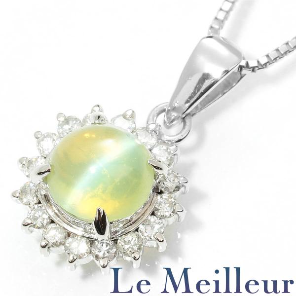 プラチナpt900 ペンダントトップ　キャッツアイ　ダイヤ　2.52 g クリソベリルキャッツアイ 1.12ct ダイヤモンド プラチナ Pt900