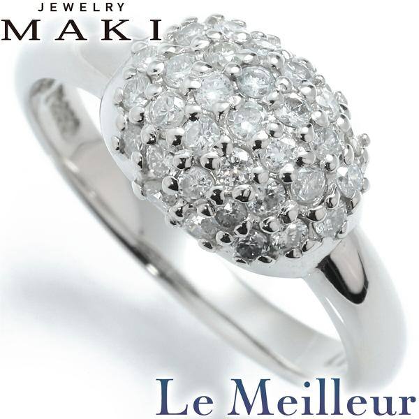 ジュエリーマキ パヴェデザインリング ダイヤモンド 0.41ct プラチナ 