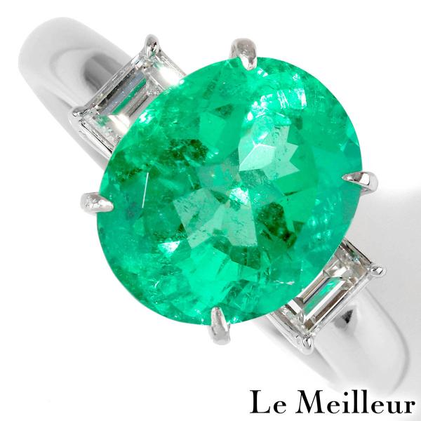 リング 指輪 エメラルド 4.05ct ダイヤモンド 0.38ct プラチナ Pt900 