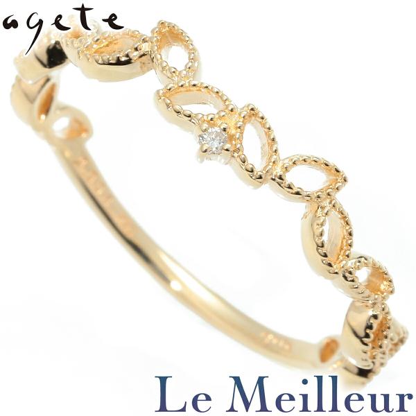 k*o様 agete K10 ダイヤモンド リーフモチーフ リング 9号 k*o様 agete K10 ダイヤモンド リーフモチーフ リング 9号 agete