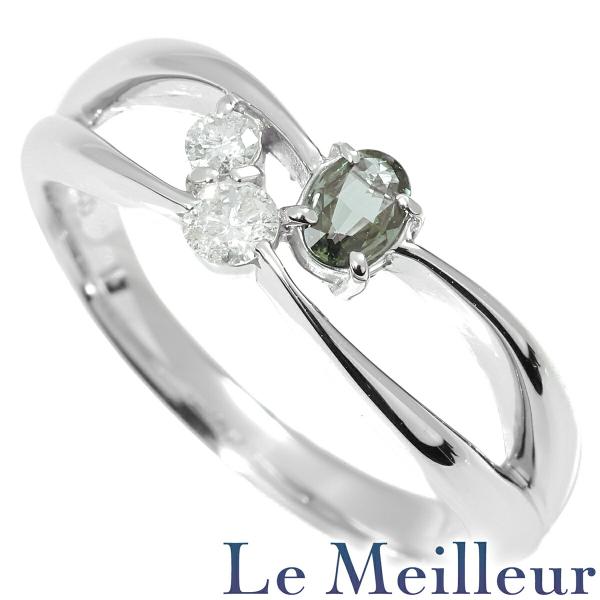 リング 指輪 アレキサンドライト ダイヤモンド Pt900 12号 中古