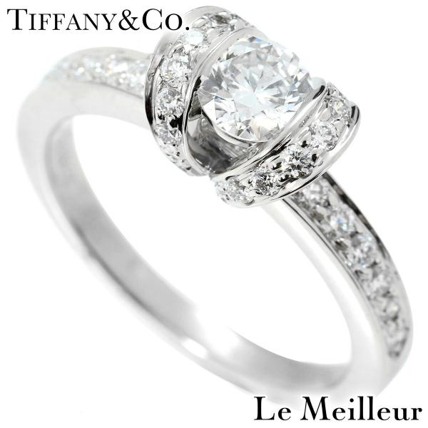 Tiffany & Co. プラチナリング　pt950 TIFFANY&Co.（ティファニー） リボンダイヤリング ダイヤモンド 0.4ct