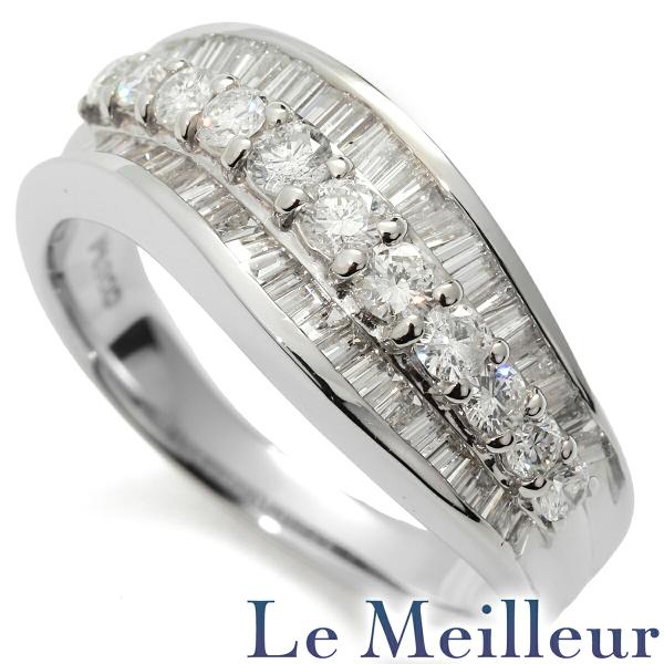 ボリュームデザインリング 指輪 ダイヤモンド 1.03ct Pt900 13号 中古  