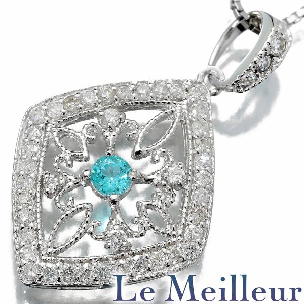 デザインネックレス パライバトルマリン ダイヤモンド 0.28ct