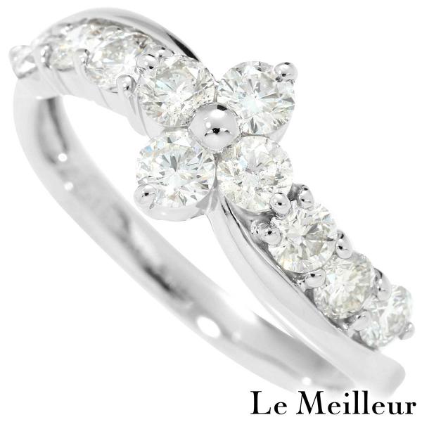ダイヤモンド 1.0ct プラチナ Pt900 フラワーモチーフリング VSクラス