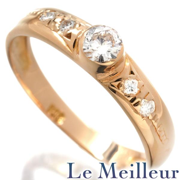 ピンキーリング 指輪 ダイヤモンド K18 5号 中古 プレラブド 返品OK