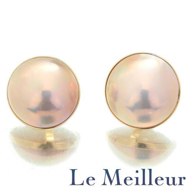 パールイヤリング マベ真珠 15mm K18 中古 返品OK : Le meilleur 