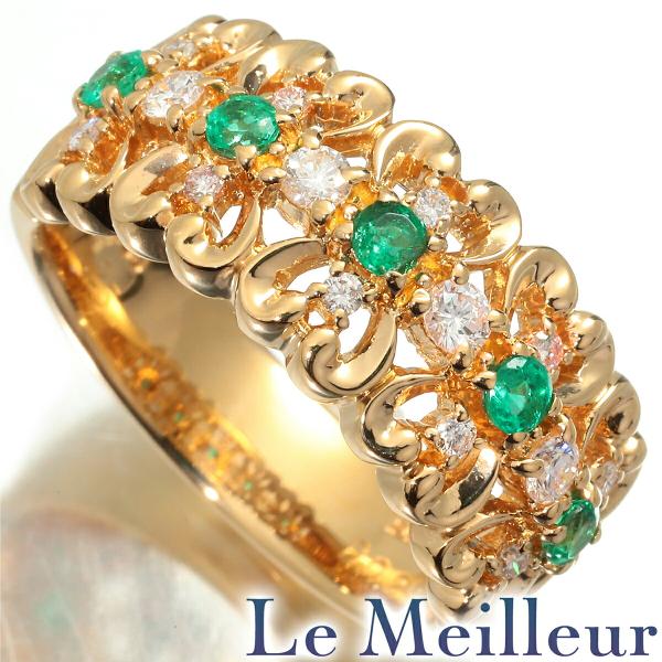 LANVIN ランバン リング 指輪 エメラルド 0.26ct ダイヤモンド 0.25ct  