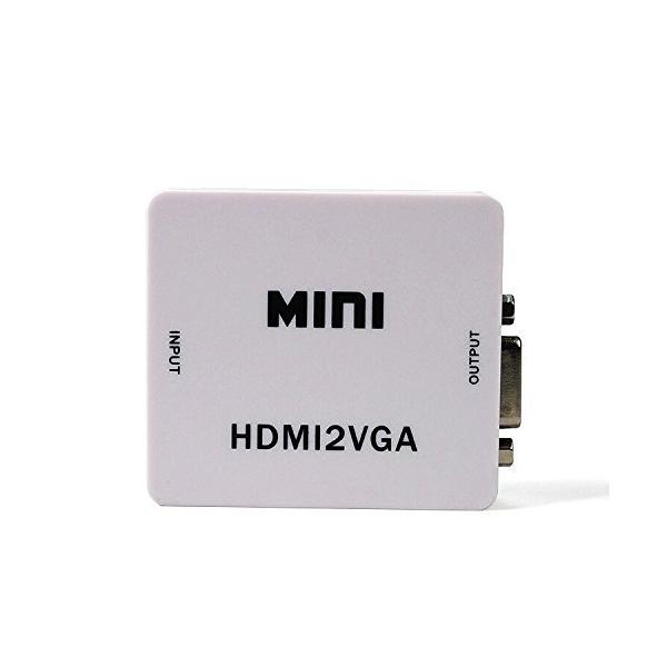 HDMI to VGA変換アダプター HDMI2VGAオーディオ/ビデオアナログミニコンバータ 1080P Mirco USBケーブル付 Active