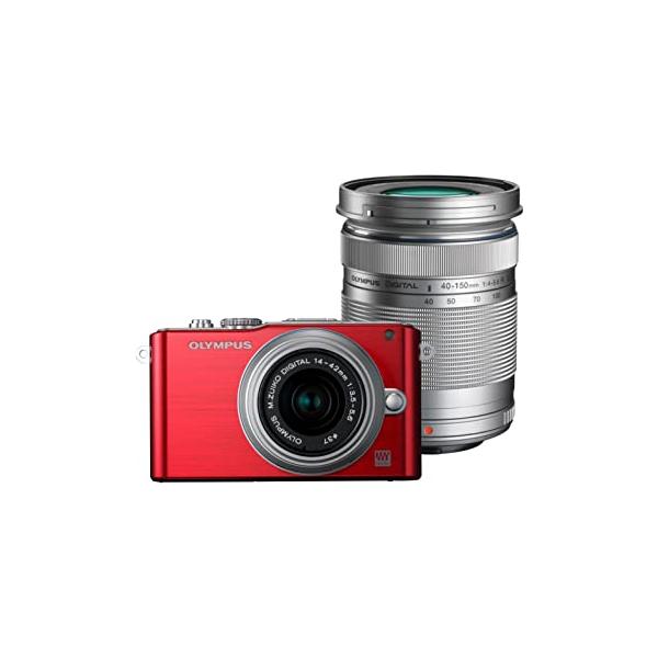 ダブルズームキット E Pl3 一眼 かわいい カメラ Olympus 赤色 高画質 赤色 ミラーレス一眼カメラ カメラ 新品sdカード付 オリンパス ミラーレス レッド 送料無料 中古 E Pl3 14 42 40 150 Red Leon Camera Shop