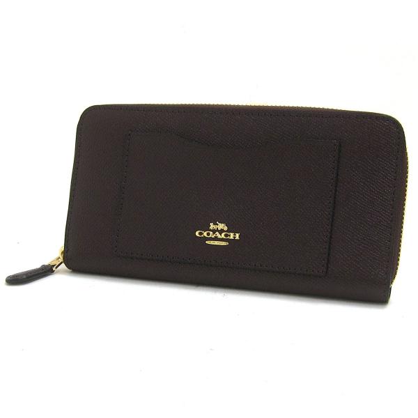 Seal限定商品 激安アウトレット コーチ 財布 ラウンドファスナー 長財布 中古品 レディース ダークブラウン ファッション 財布 Coach 未使用
