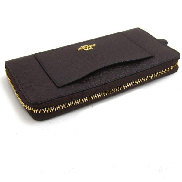 Seal限定商品 激安アウトレット コーチ 財布 ラウンドファスナー 長財布 中古品 レディース ダークブラウン ファッション 財布 Coach 未使用