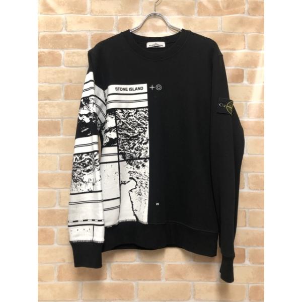 【中古】 STONE ISLAND ストーンアイランド Mural Part 3 Sweatshirt 731563088 ブラック M 111455499◇