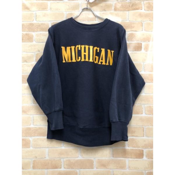 【中古】 Champion チャンピオン 90s REVERSE WEAVE MICHIGAN USA製 ネイビー M 111457000