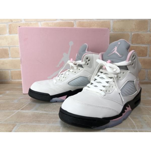 【中古】 箱有 NIKE AIR JORDAN ナイキ エア ジョーダン 5 RETRO OG HQ7978-102 ホワイト×ピンク US10 (28cm) 111457568