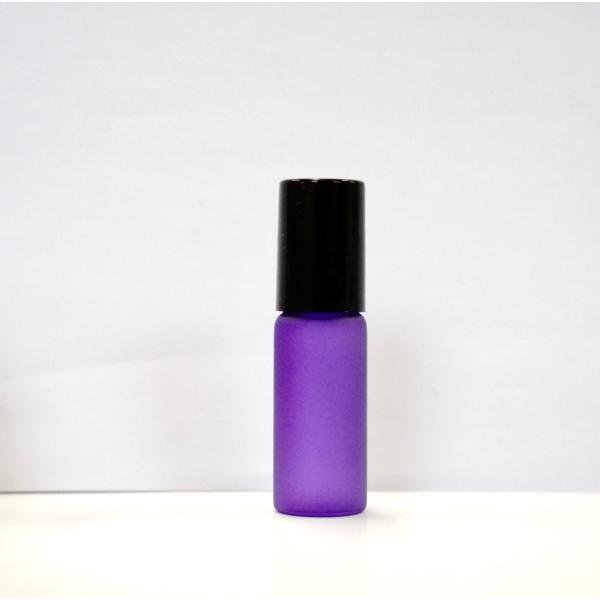 カラフルガラスロールオンボトル】5ml 全5色 フロスト加工 黒キャップ
