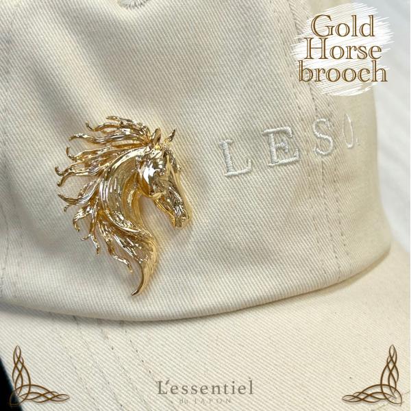 馬 ブローチ】 1個 ゴールド ピンブローチ 胸飾り 装飾ピン 午年 馬主