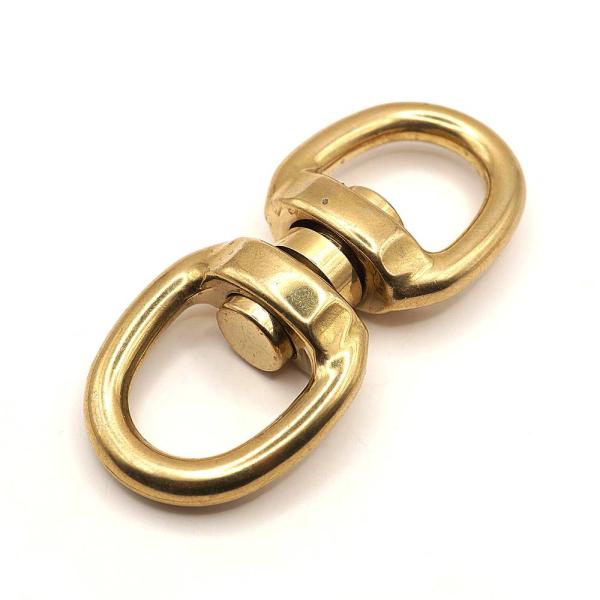 真鍮回転カン大 内径17mm 1組入り レザークラフト 真鍮金具 真鍮生地 ペット用金具 B-2