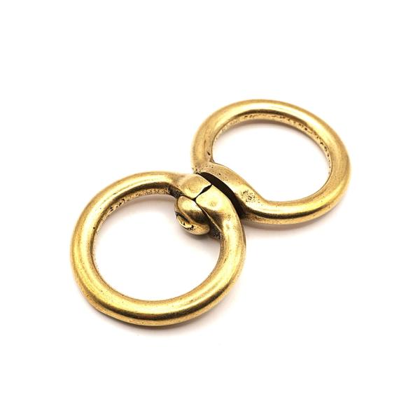 真鍮回転カン 内径18mm 1組入り No.4185 日本製レザー用金具 レザークラフト　B-2