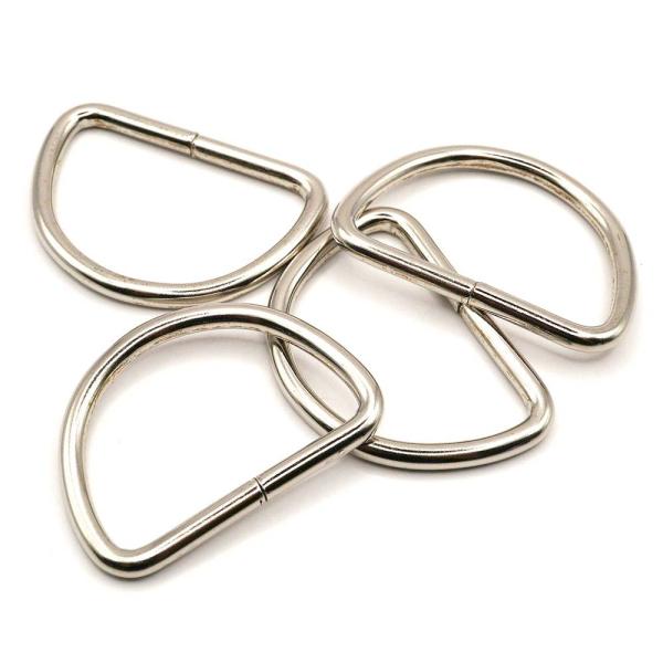 レザークラフト用金具 まとめ売り Dカン 3mm×30mm/ニッケル 4個入り レザー用金具 レザークラフト