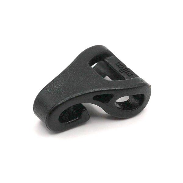 ■用途/特長メーカー：ニフコ（NIFCO）品番：HND5材質：POMバックパックやシューズなどに使用するコードフックです。ゴムひもなどと組み合わせることにより、結束パーツなどの作成が可能です。2〜3mm紐用です。