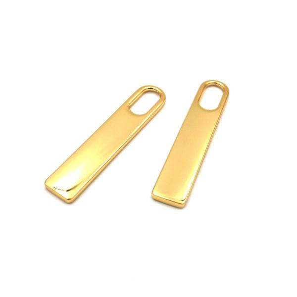 ファスナー引き手用 ファスナー引手金具 ロング 2個入り ニッケル・ゴールド(本金) レザー