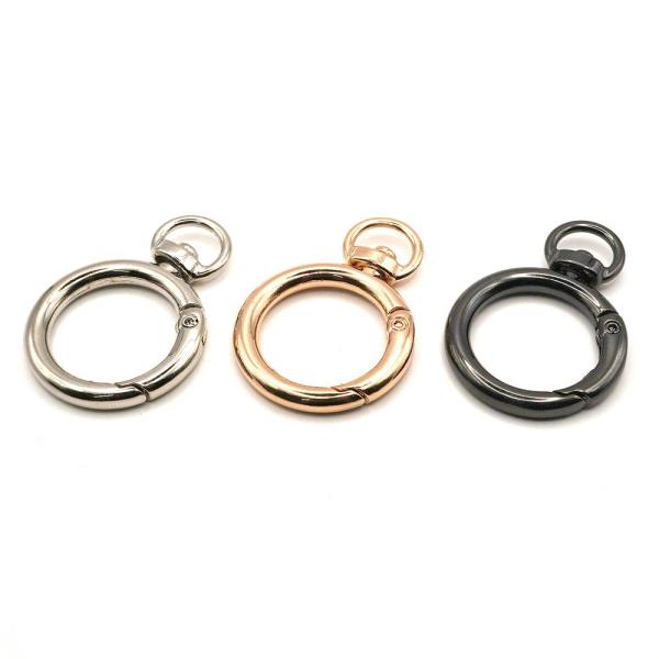 カン付きリングナスカン 2個入り ニッケル・ゴールド・黒ニッケル 内径20mm キーホルダー金具　Q-2