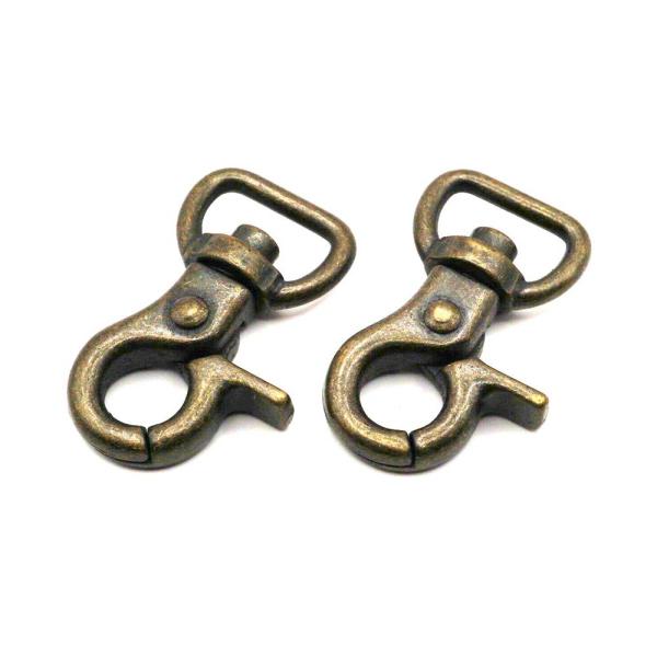 豆レバースナップナスカン 12mm アンティーク 2個入り SY レザー用金具 レザークラフト