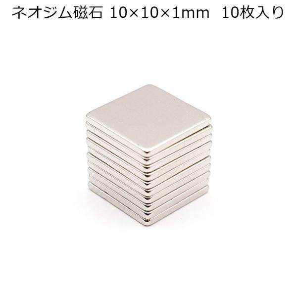 ネオジム磁石 10×10×1mm 5組（10枚）強力磁石 隠しマグネット レザークラフト レザー用金具 レザークラフト