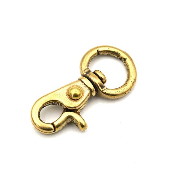真鍮小レバーナスカン 15mm 1個入り No.318 真鍮無垢 レザー用金具 レザークラフト