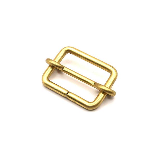 線コキ 21×3mm ブラス（真鍮） 2個入り 一本線送り 送りカン リュックカン 真鍮無垢 レザー用金具 レザークラフト　A-4