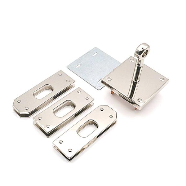 三段かぶせ式ヒネリ ニッケル 1個入り レザークラフト 鏡面仕上げ