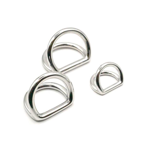 ダブルDカン ニッケル 10mm〜15mm 全3サイズ 1個入り 接続金具 レザークラフト ケリー金具 P-7