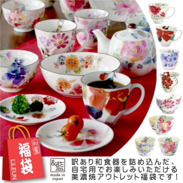 食器 和食器 福袋 22年 期間限定 美濃焼 和藍 訳あり お任せ13点 送料無料 食器セット 新生活 和風 少し豊富な贈り物 入れ替え アウトレット福袋 ギフト 来客
