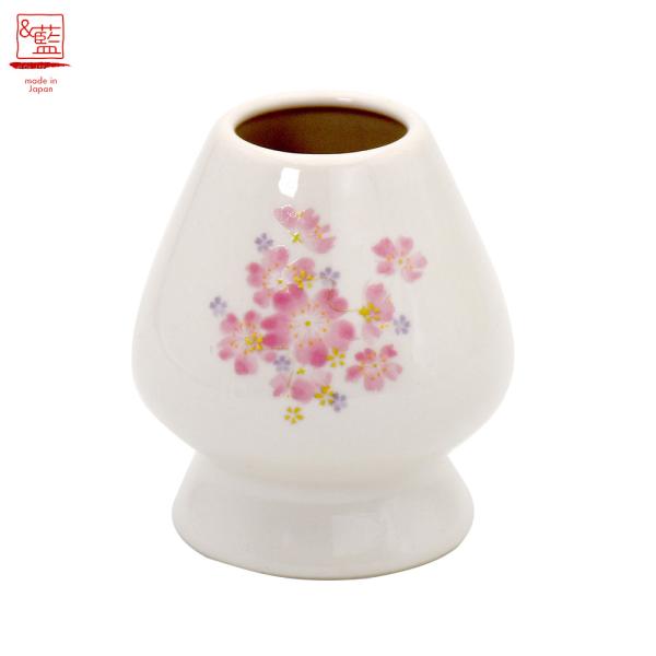 美濃焼 &藍 茶筅くせ直し 華まつり桜| 茶筅 くせ直し 抹茶 茶道具 練習用 自宅用 野点会 野点 初心者 お試し かわいい おしゃれ 花柄 食器 和食器