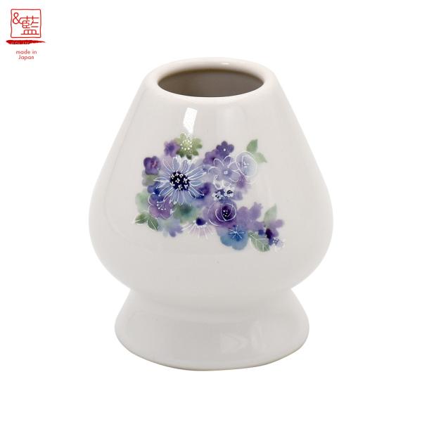 美濃焼 &藍 茶筅くせ直し 花工房 ブルー| 茶筅 くせ直し 抹茶 茶道具 練習用 自宅用 野点会 野点 初心者 お試し かわいい おしゃれ 花柄 食器 和食器