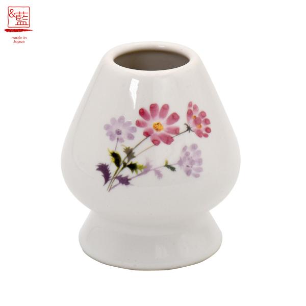美濃焼 &藍 茶筅くせ直し 花さとコスモス| 茶筅 くせ直し 抹茶 茶道具 練習用 自宅用 野点会 野点 初心者 お試し かわいい おしゃれ 花柄 食器 和食器