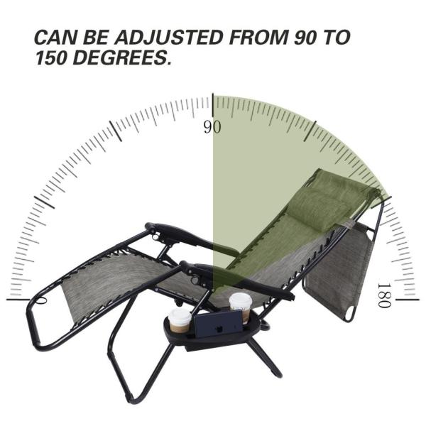 Super Decor Set of 2 Zero Gravity Outdoor Lounge Chairs w/Sunshade + C - supermercadohh.com