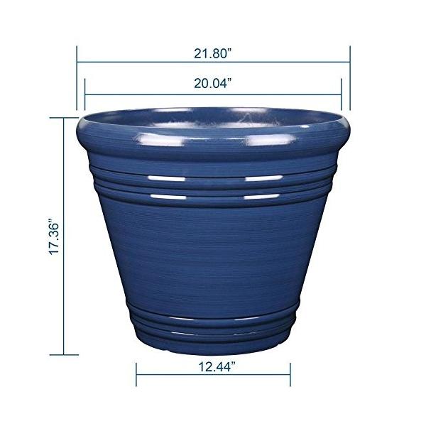 Garden Treasures 20 04 In X 17 36 In Navy Blue Resin Planter Www