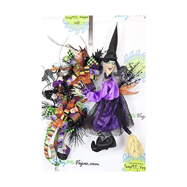 Animated Whimsical Witch Wreath Witch Door Wreath Halloween