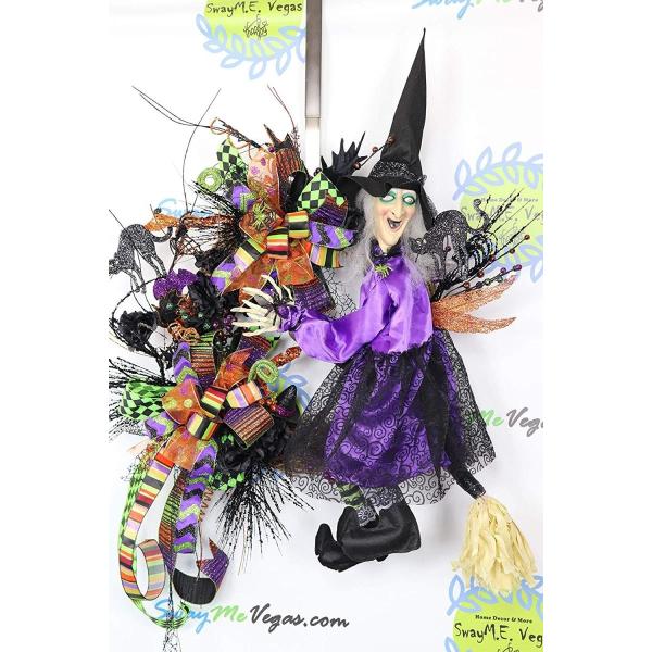 Animated Whimsical Witch Wreath Witch Door Wreath Halloween Witch Wr Mohmmadiyon Com