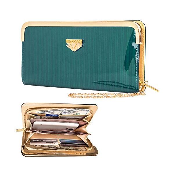 最新コレックション Patent Leather Zipper Wallet Purse Cards Cellphone Holder Clutch Bag 感謝価格