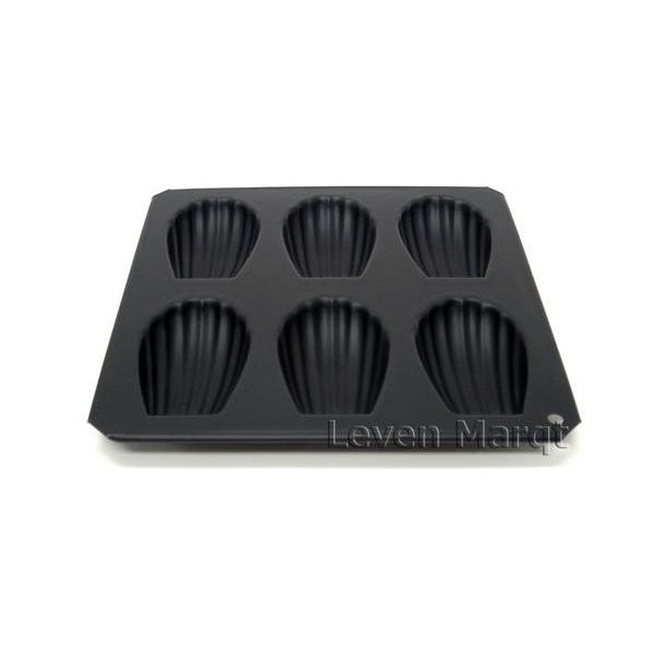 マドレーヌシェル型 6pcs ブラック マドレーヌ型/手作り/製菓