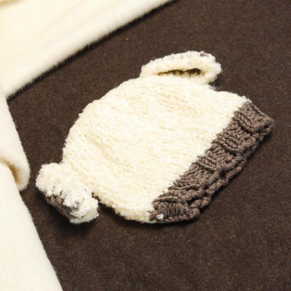 コスチューム 写真撮影 記念写真 赤ちゃん ベビー用帽子 ニット ベージュ 耳付き ふわふわ 新生児 ニューボーンフォト フォト