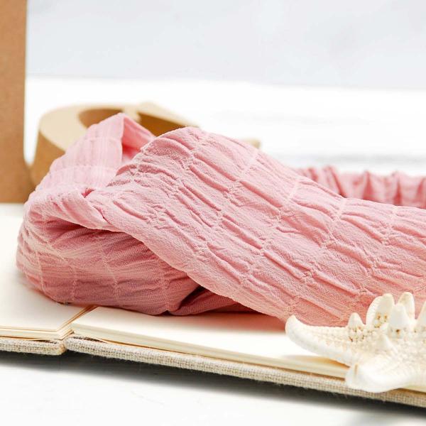 シワ加工ナチュラルヘアバンド レディース ターバン ヘッド カチューシャ バンド 無地 ピンク くすみカラー ダスティ