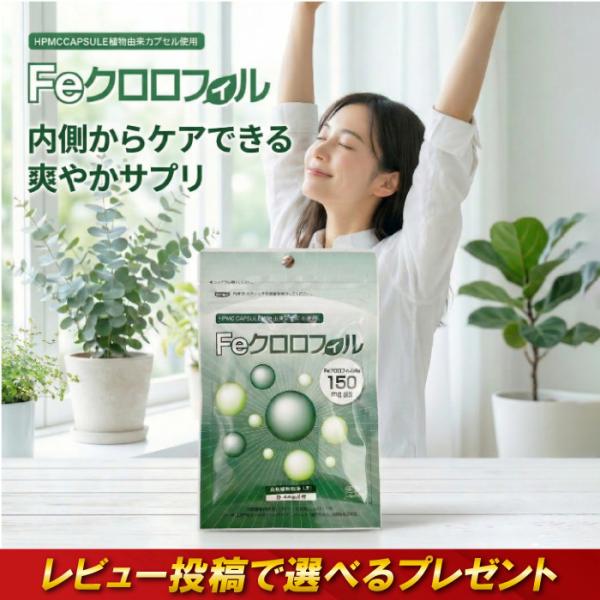 La purete Feクロロフィル 30カプセル エチケット Fe 鉄 HPMC 低カロリー エチケット 栄養機能食品 植物由来(コピー)